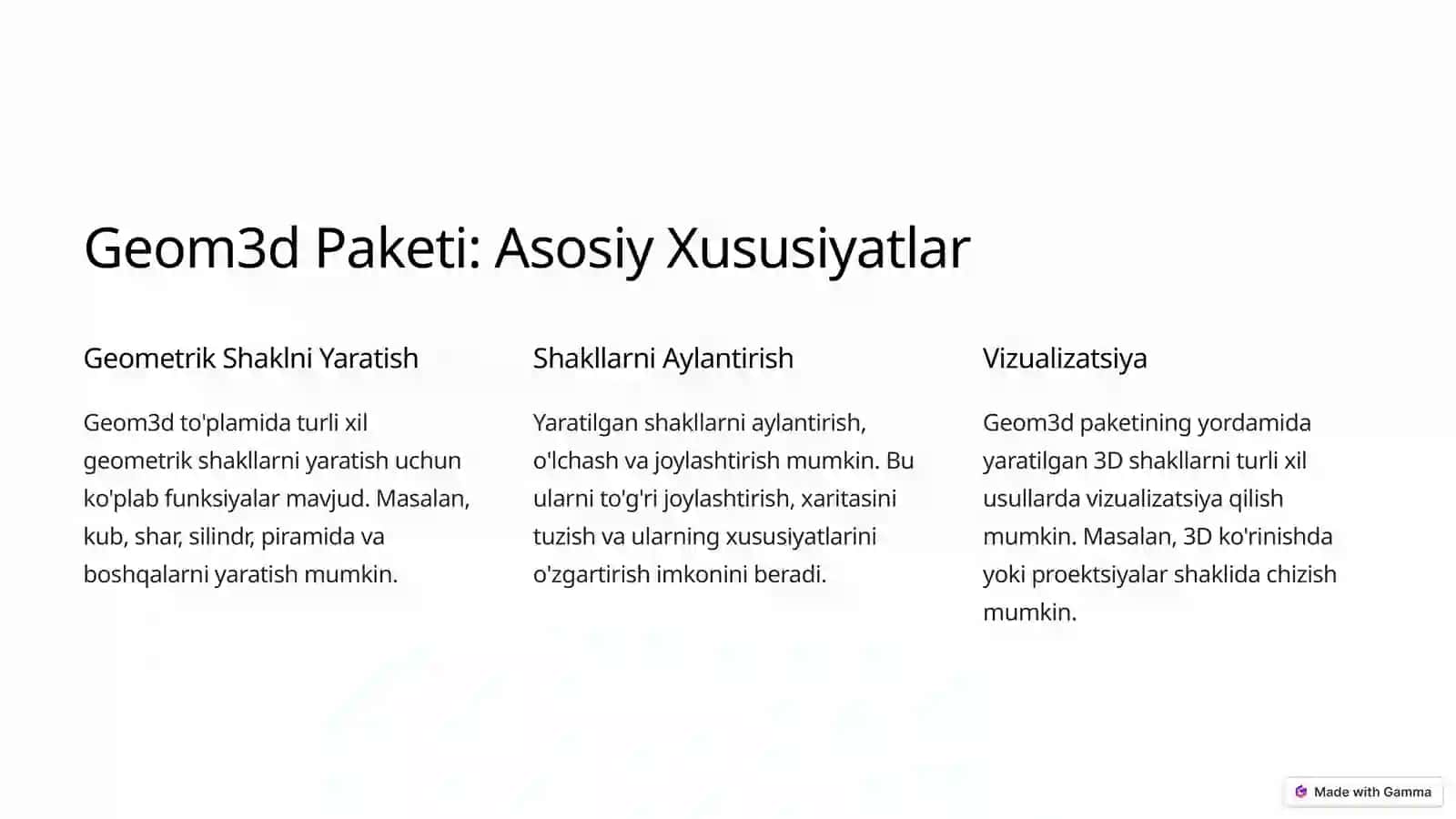 Geom3d Paketi 2