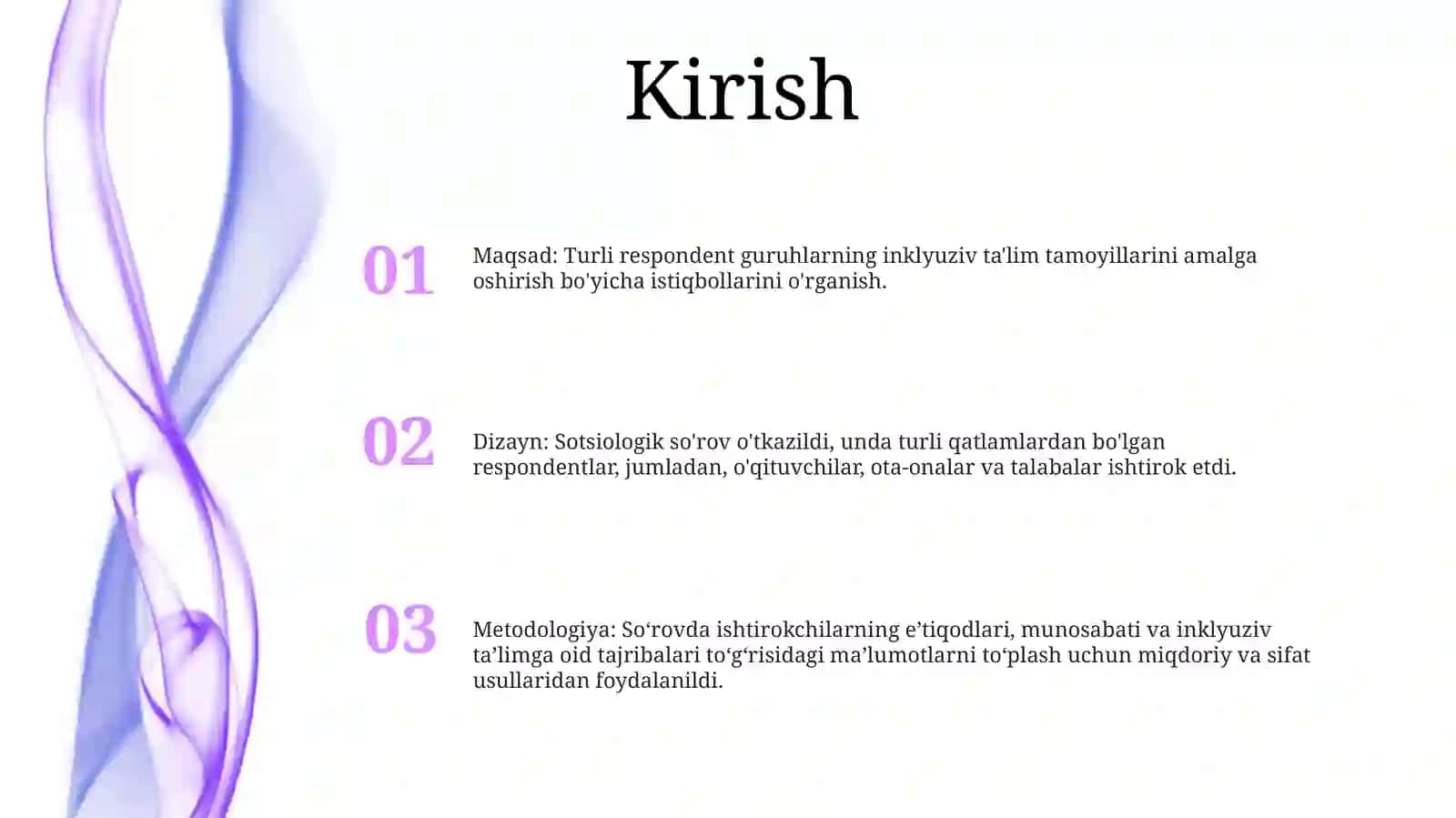 Integretsayilashgan TaʼLim GʻOyalarini Tadbiq Etish BoʻYicha Turli Guruhlarga Mansub Respondentlarning Fikrlarini Aniqlashga Qaratilgan Sotsiologik Tadqiqotlar 2