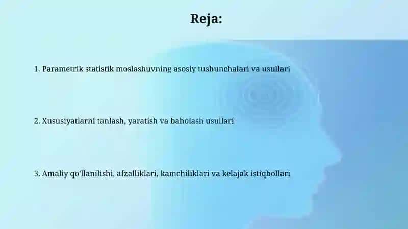 Parametrik statistik alomat tuzish usullari 2