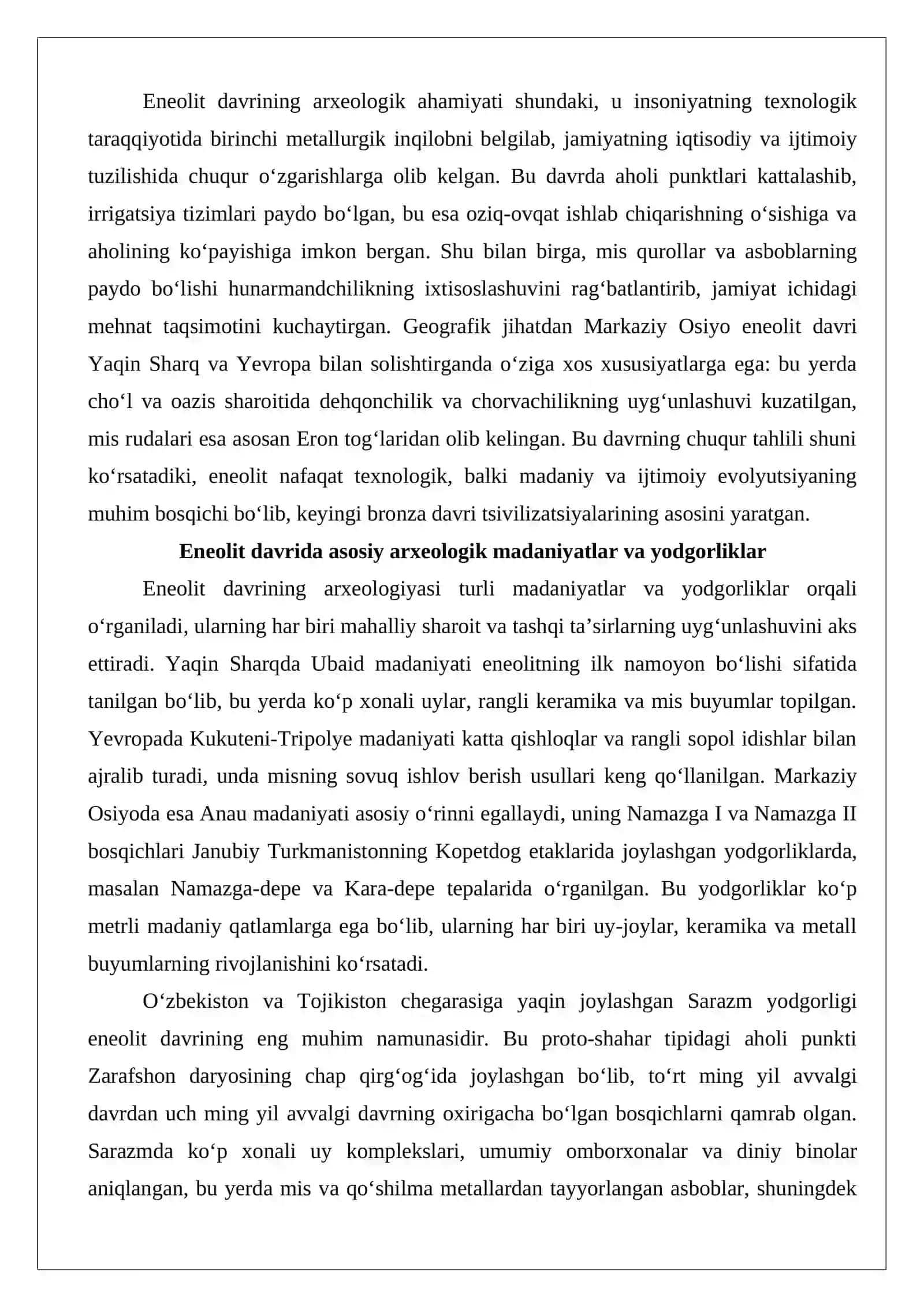 Eneolit davri arxeologiyasi 2