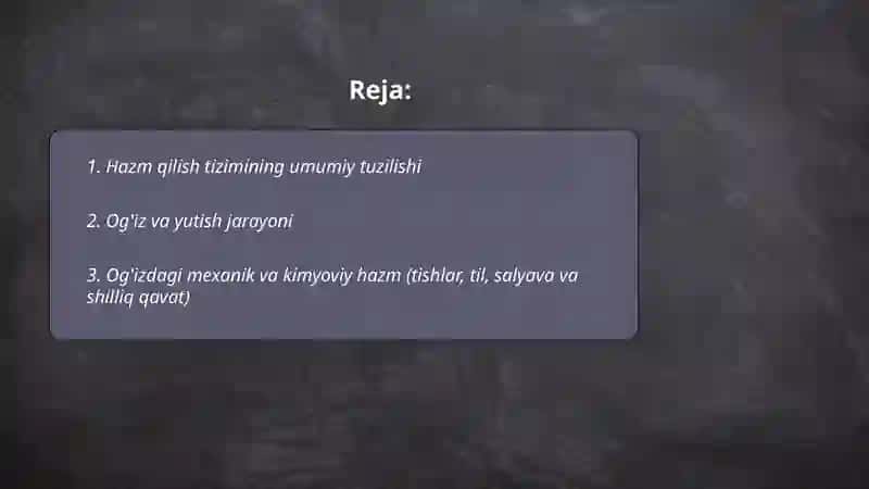 Hazm qilish sistemasi 2