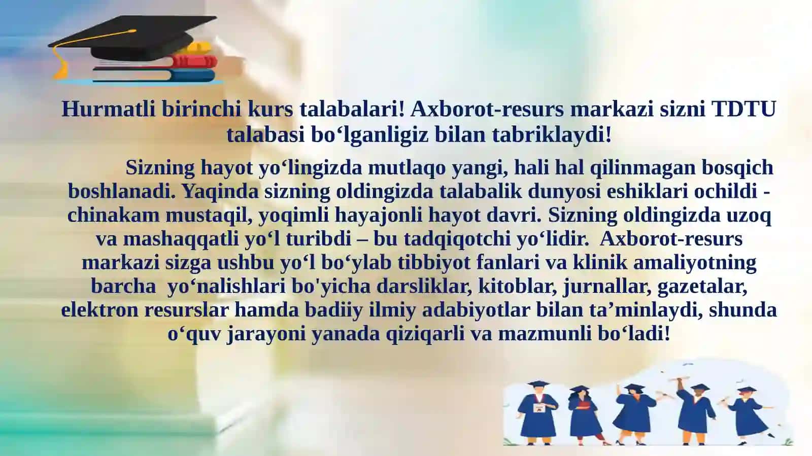 TOSHKENT TIBBIYOT UNIVERSITETI AXBOROT VA RESURS MARKAZI 2