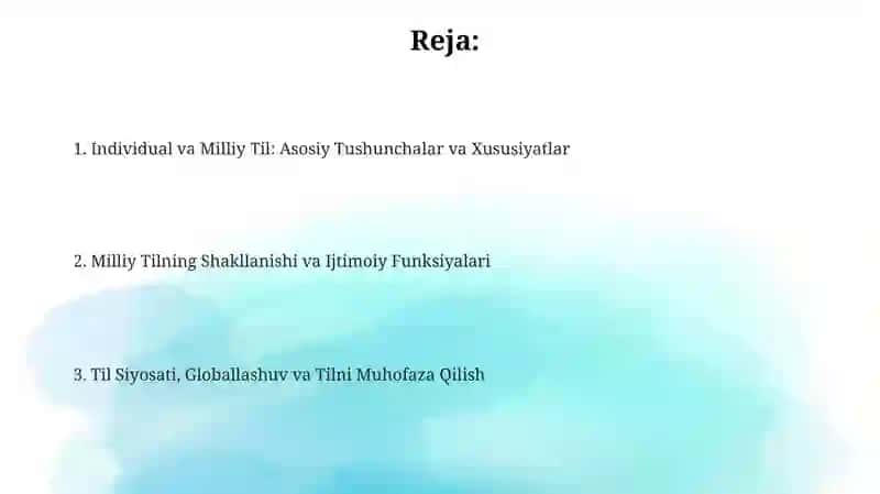Individ va milliy til 2