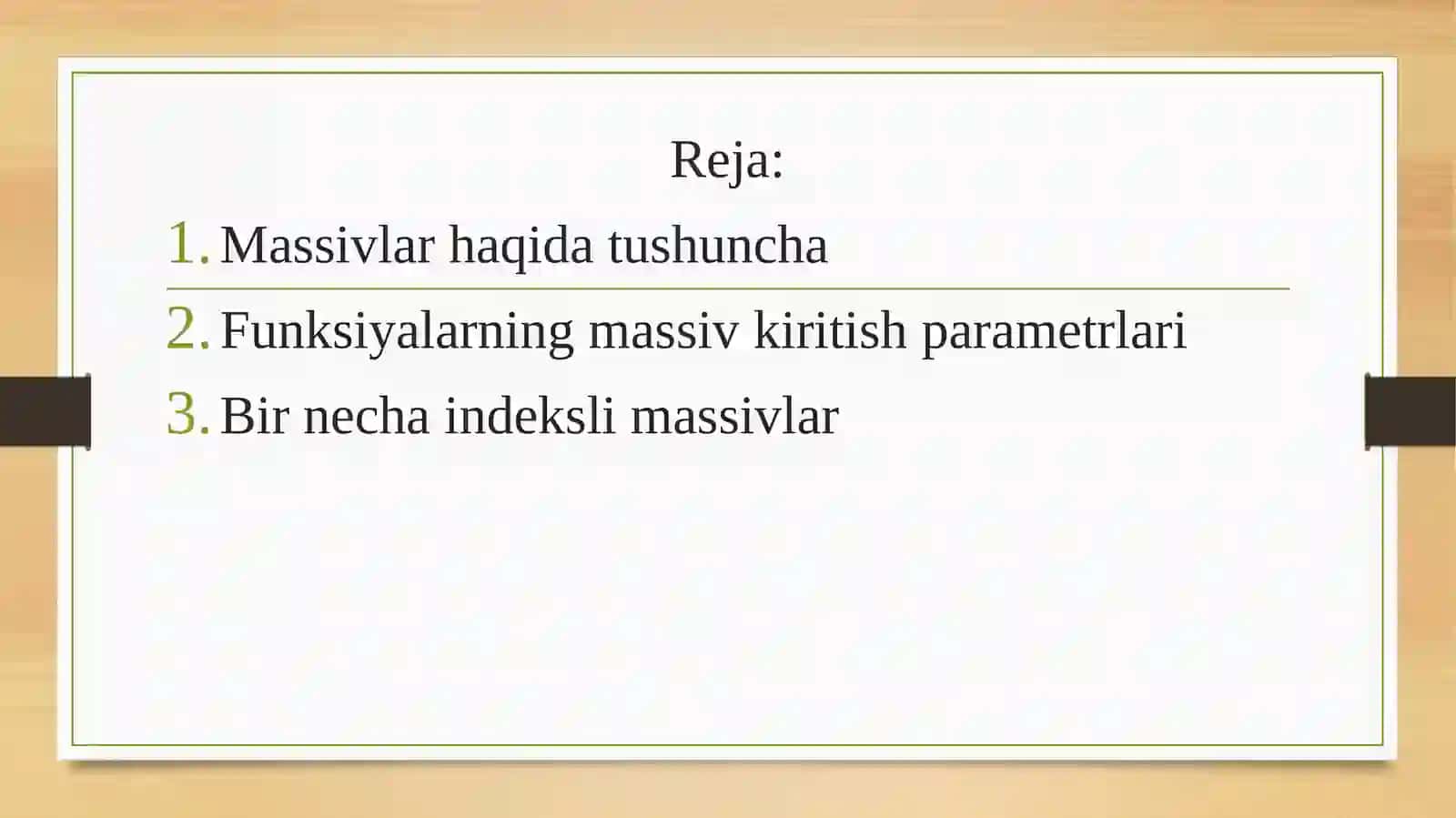 Massivlar 2