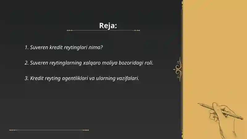 Reytinglar va xalqaro moliya bozorlari 2