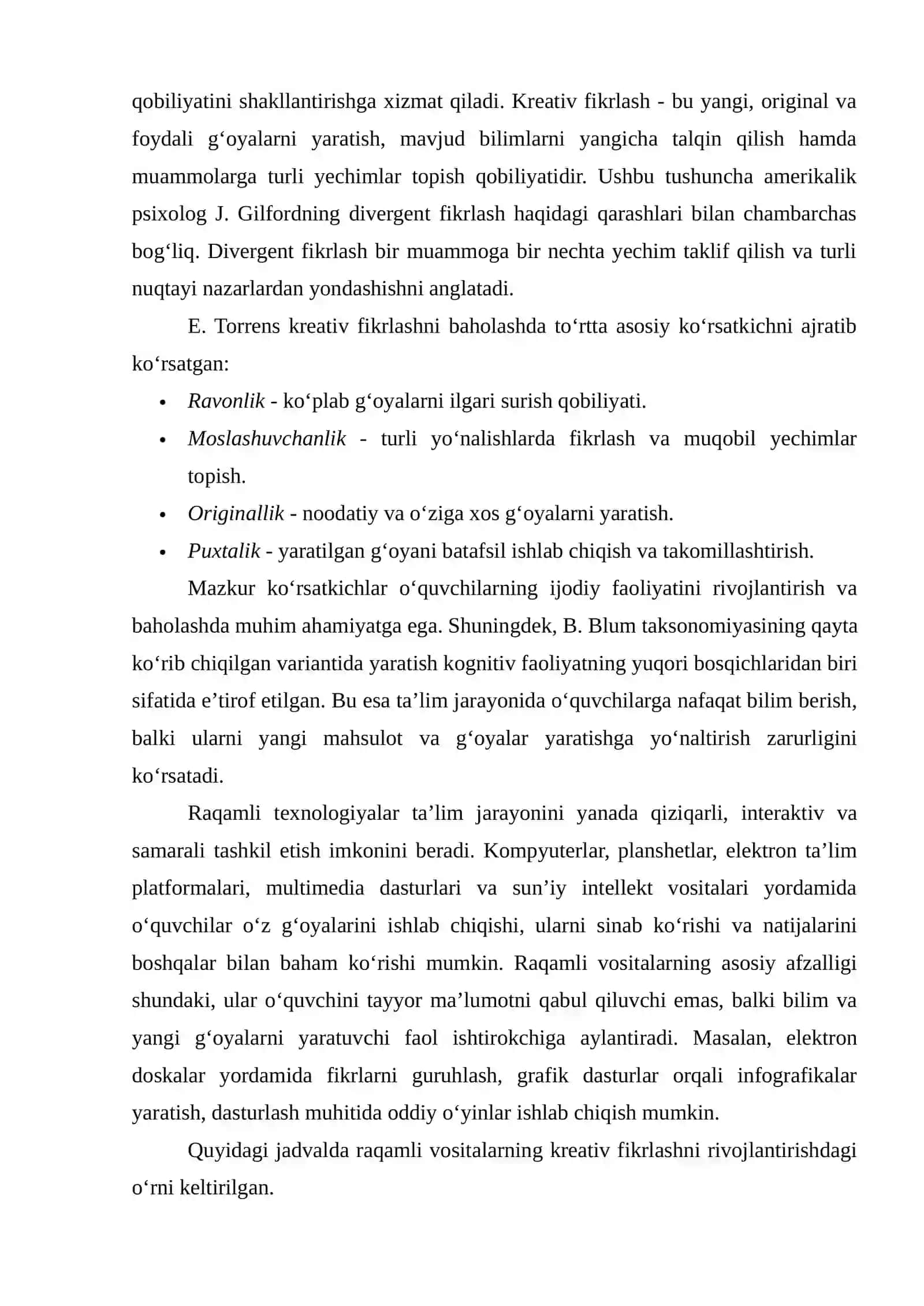 RAQAMLI VOSITALAR YORDAMIDA KREATIV FIKRLASHNI RIVOJLANTIRISH 2