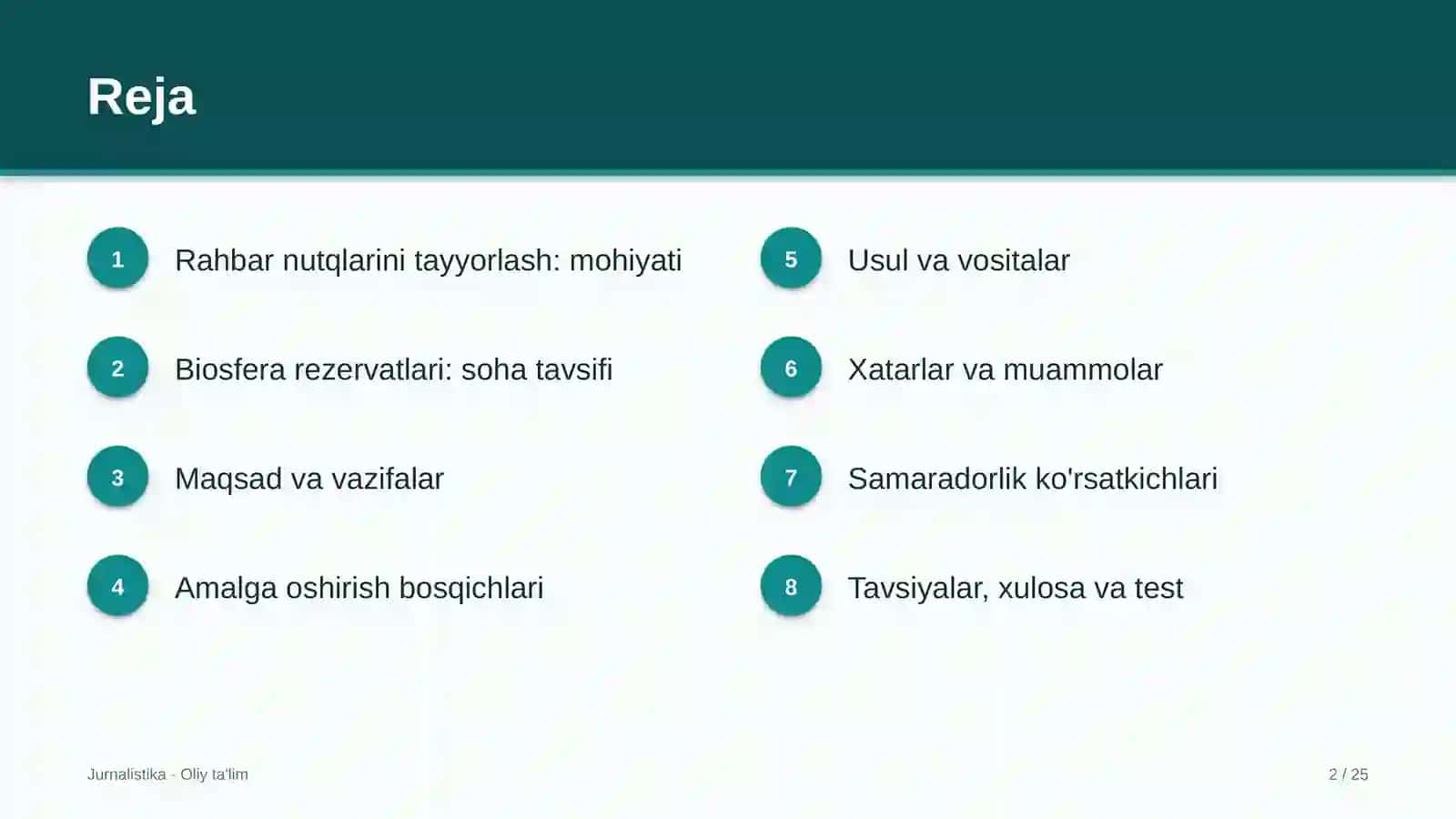 Biosfera rezervatlarida rahbar nutqlarini tayyorlash 2