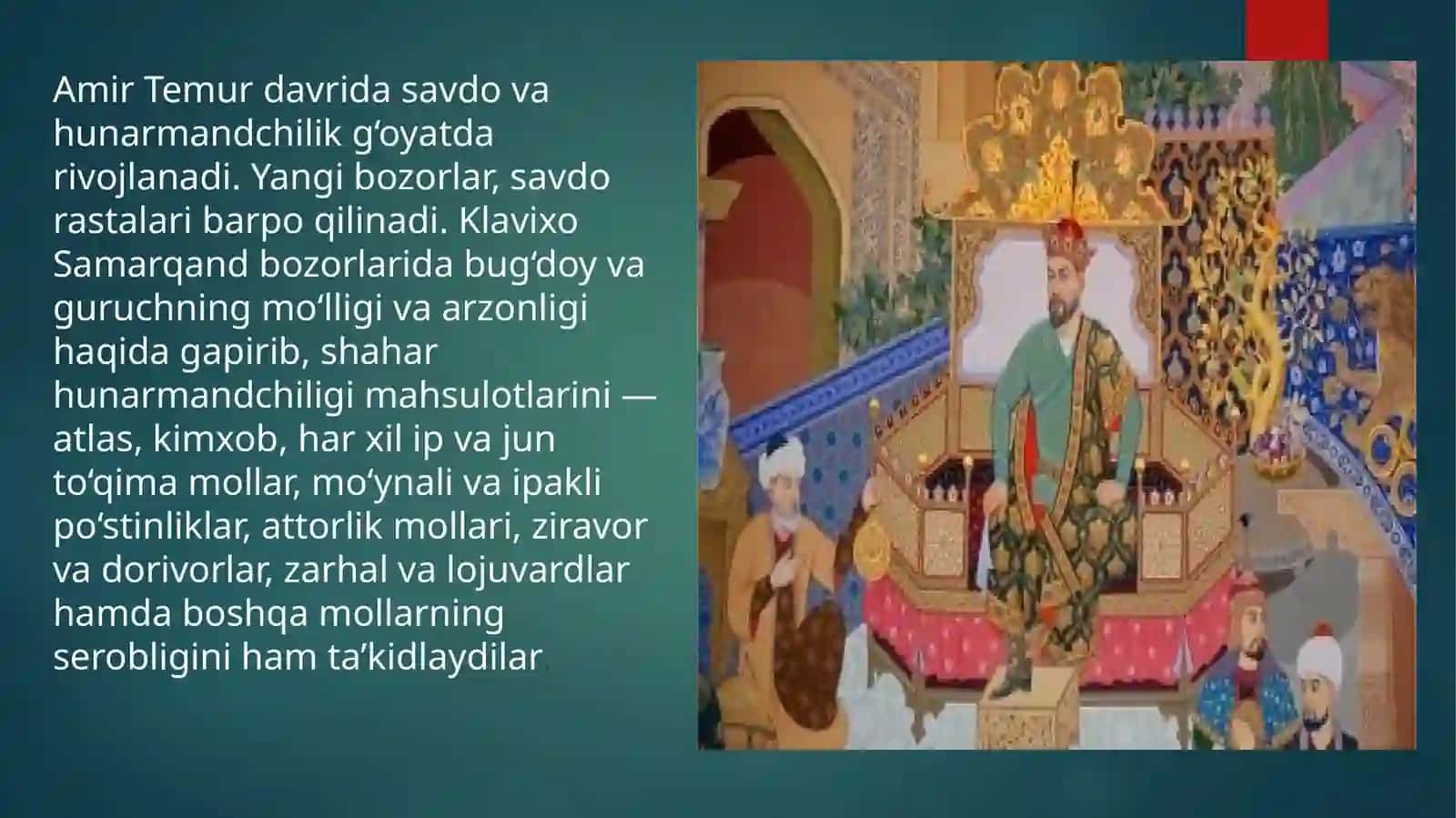 Amir Temur va Temuriylar imperiyasi fan va texnika yutuqlari 2