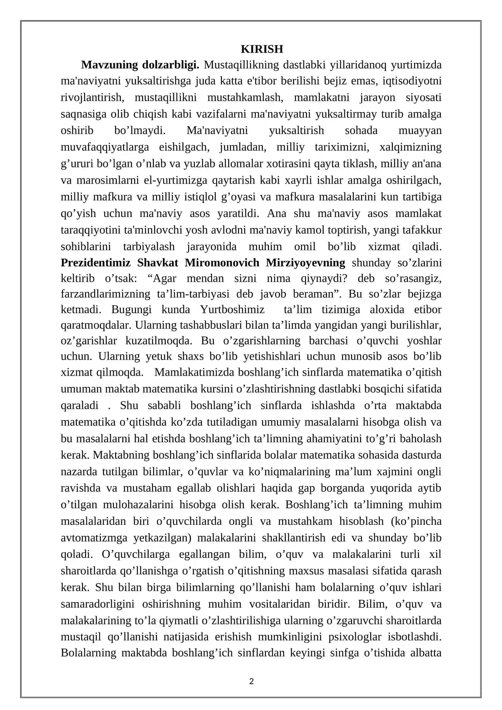 3-sinf Matematika darslarida o’quvchilarning fikrlash qobilyatini o’stirish 2