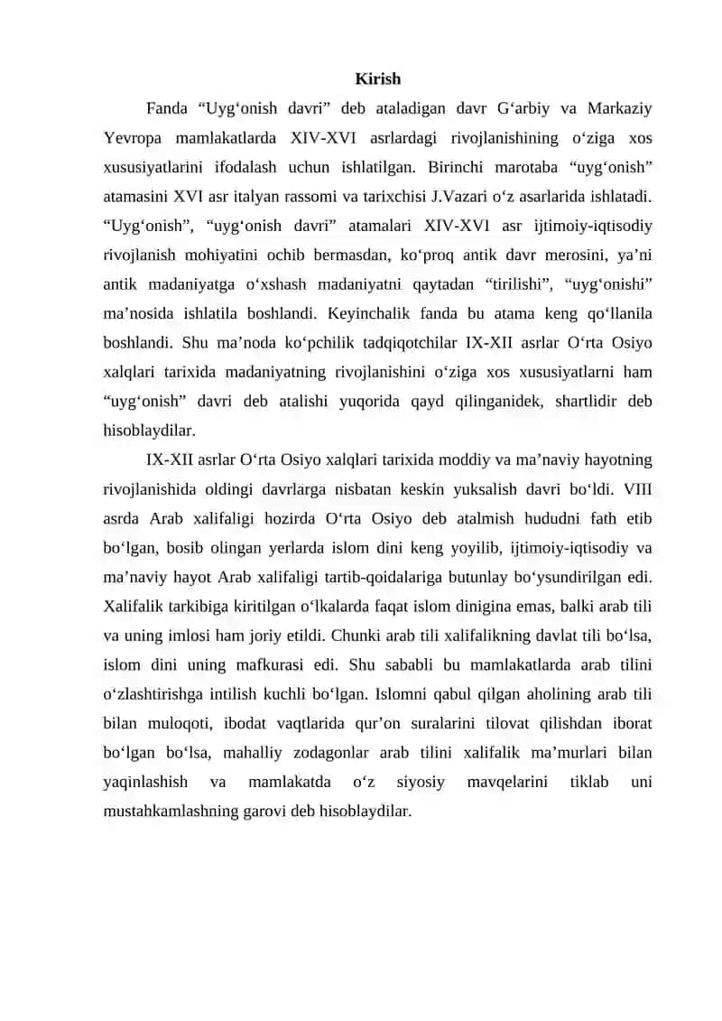 IX-XII ASRLAR FAN VA MADANIYATNING YUKSALISHINI TA’MINLAGAN SHART-SHAROITLAR 2