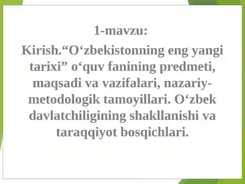 O'zbekistonning Eng Yangi Tarixi 2