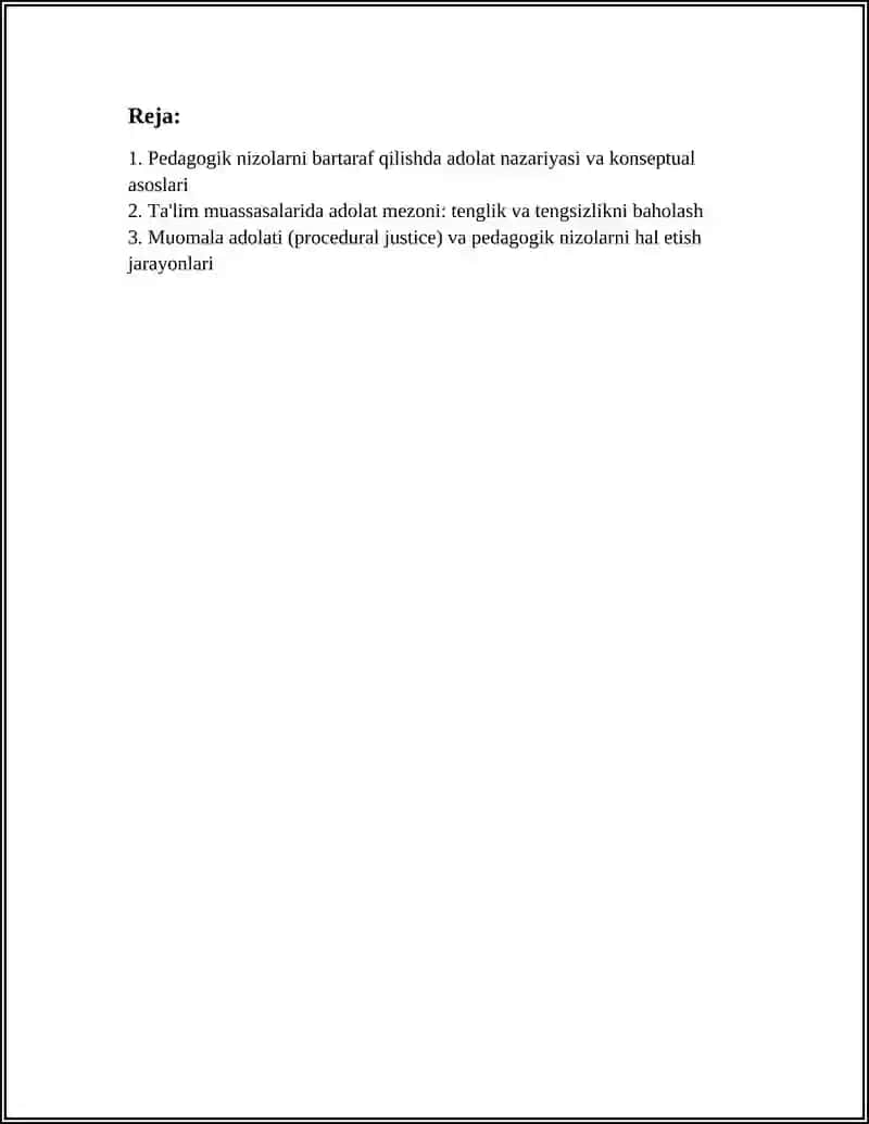 Pedagogik nizolarni bartaraf qilishda adolat mezoni 2