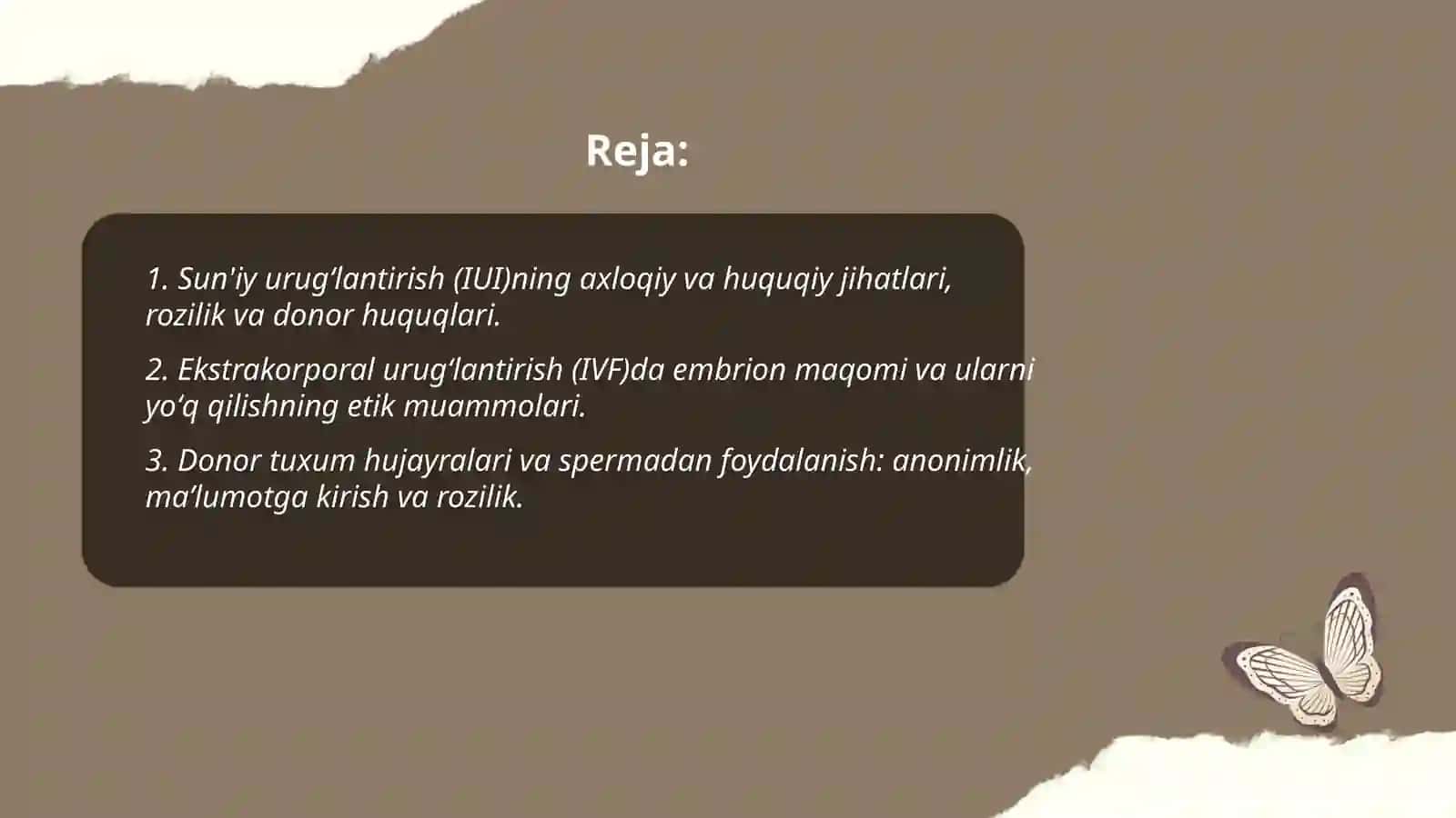 Yangi reproduktiv texnologiyalarni qoʻllash va prenatal diagnostikaning etik jihatlari 2