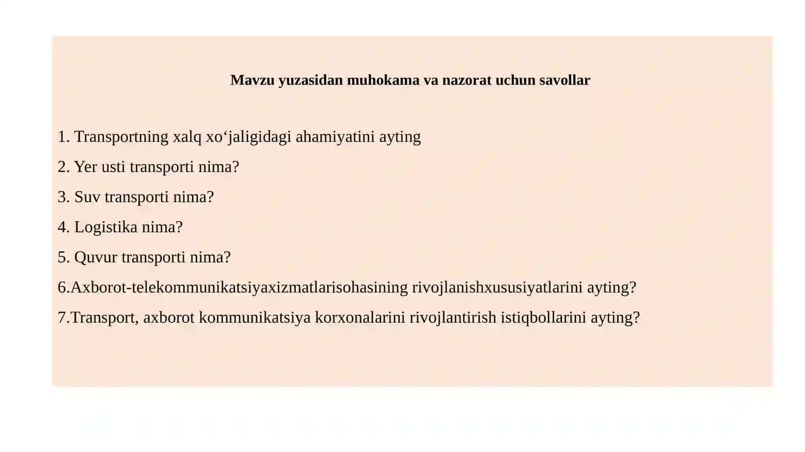 TRANSPORT VA AXBOROT KOMMUNIKATSIYA INFRATUZILMASINING MINTAQAVIY RIVOJLANISH XUSUSIYATLARI 2