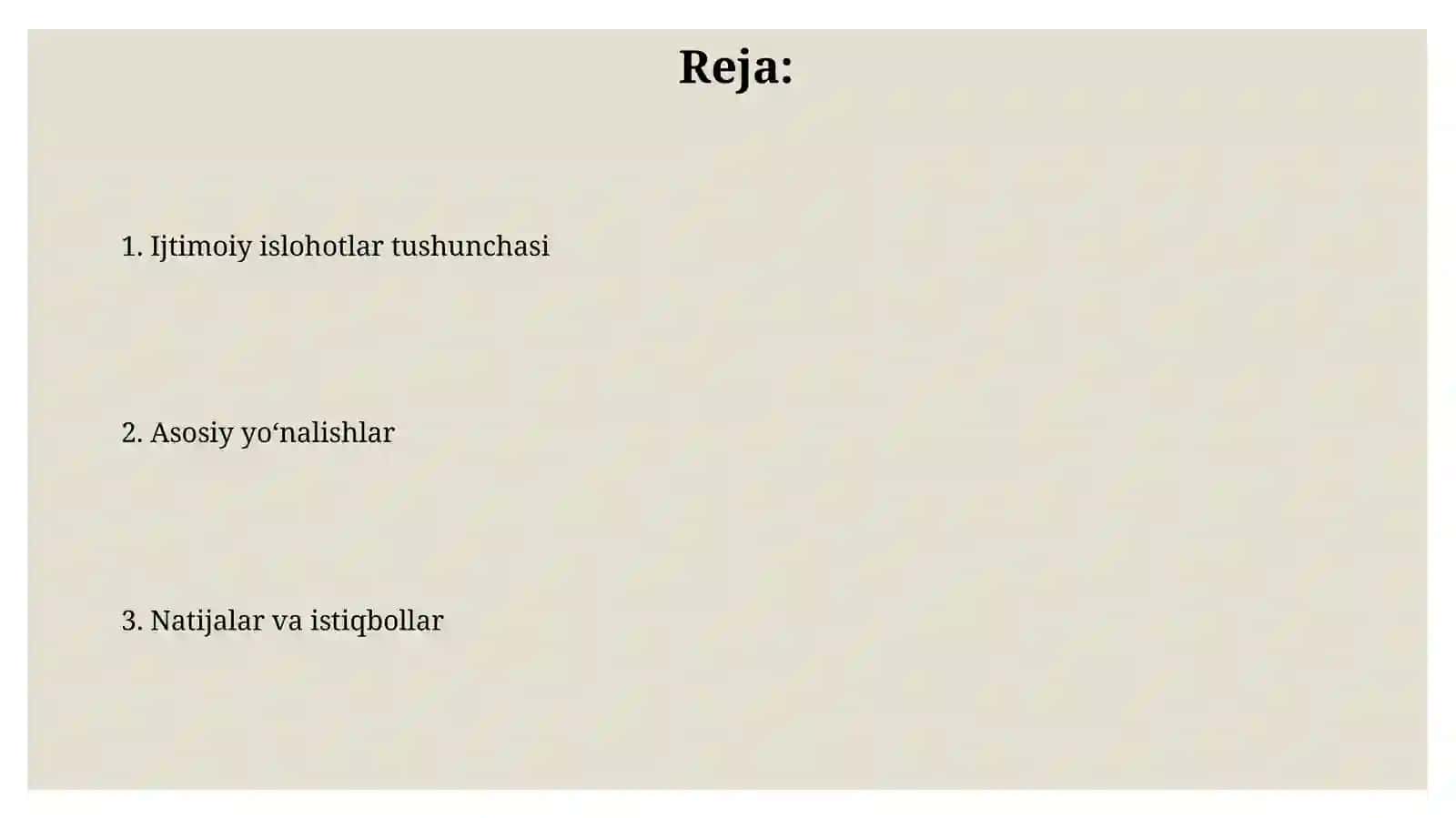 Ijtimoiy sohada amalga oshirilayotgan o'zgarishlar 2