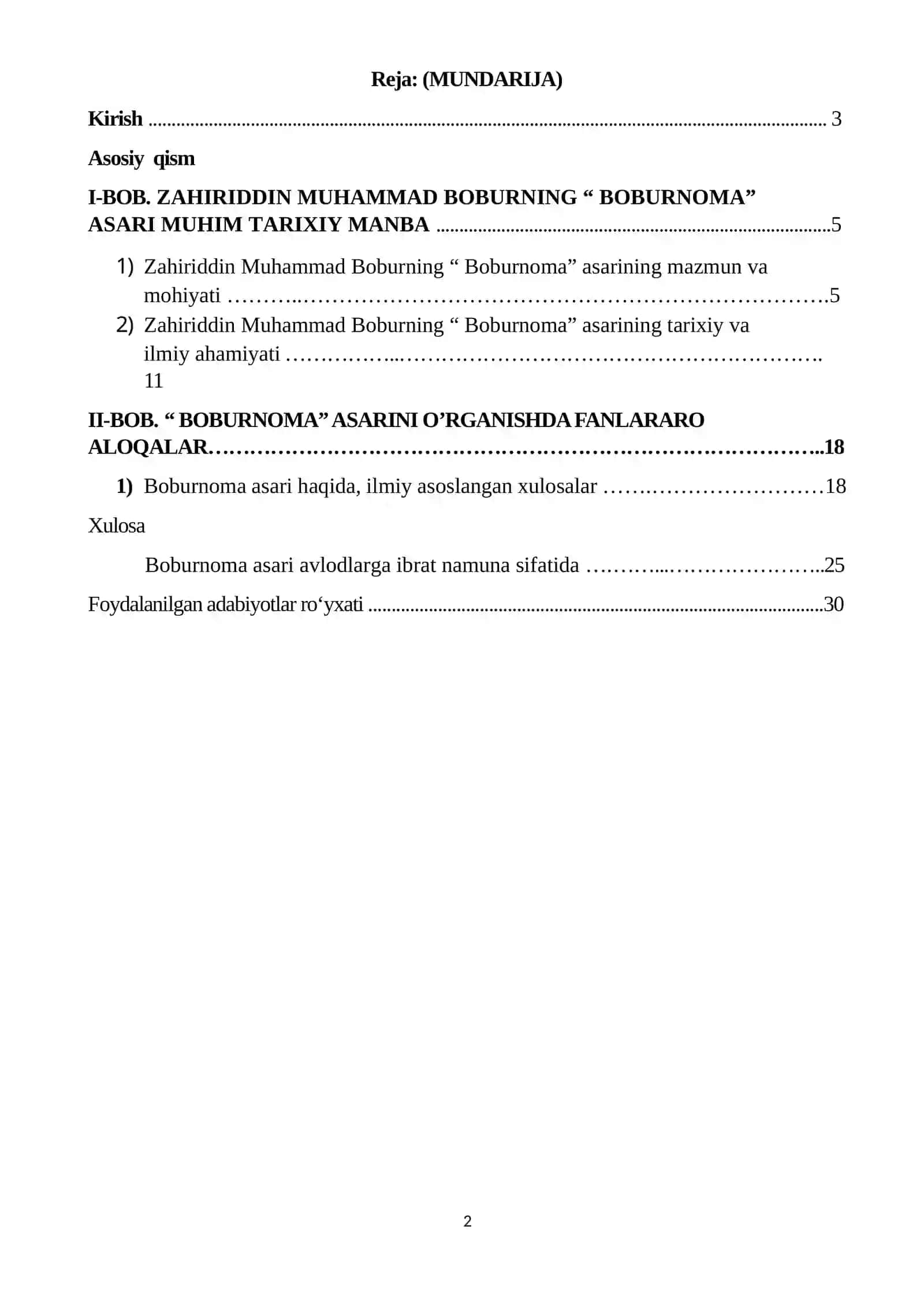 “ Boburnoma” asarini o’rganishda fanlararo aloqalardan foydalanish 2