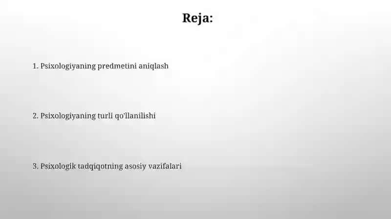 Psixalogiya fani predmeti va vazifalari 2