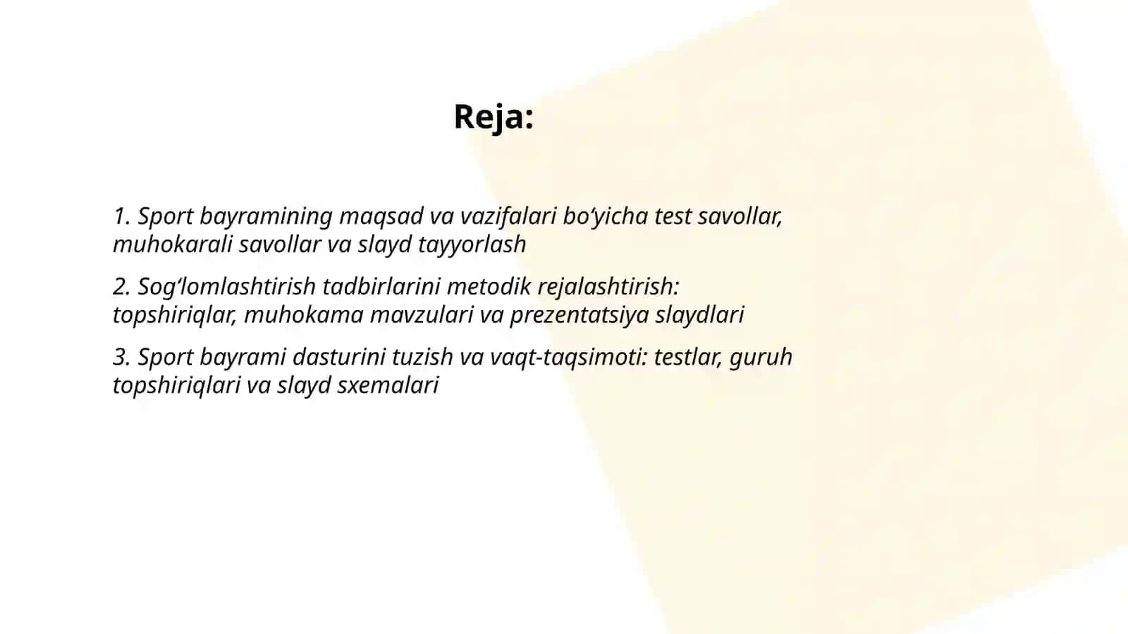 Umumta'lim maktablarida sport bayramlari va sog'lomlashtirish tadbirlari tashkil etish va o'tkazish metodikasi 2