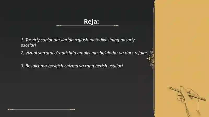 Tasviriy san'atga o'rgatish metod va usullari 2
