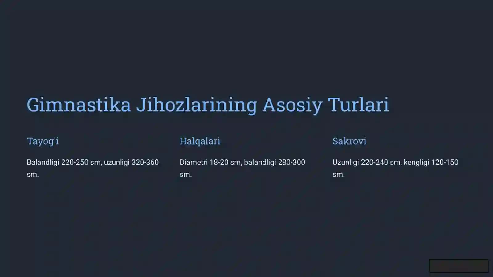 Gimnastika jihozlar iva anjomlari 2