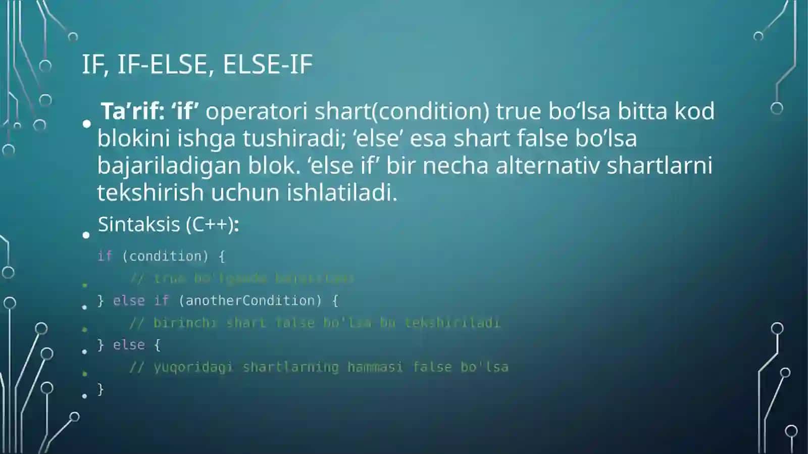 Shartli operatorlar 2