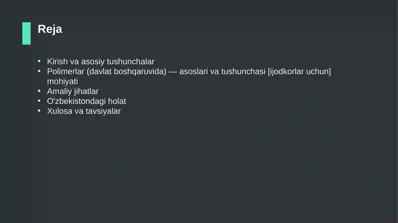 Polimerlar (davlat boshqaruvida) — asoslari va tushunchasi [ijodkorlar uchun] 2
