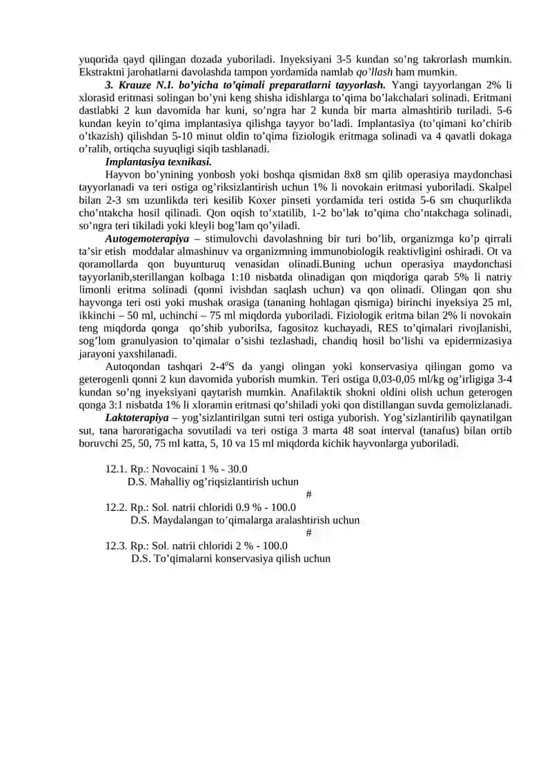 TO’QIMALI TERAPIYA UChUN PEREPARATLAR TAYYORLASh 2