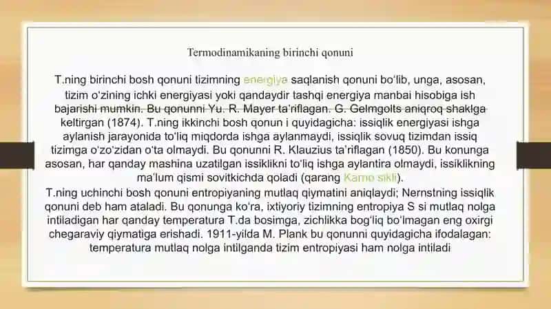 Termodinamika qonunlari 2
