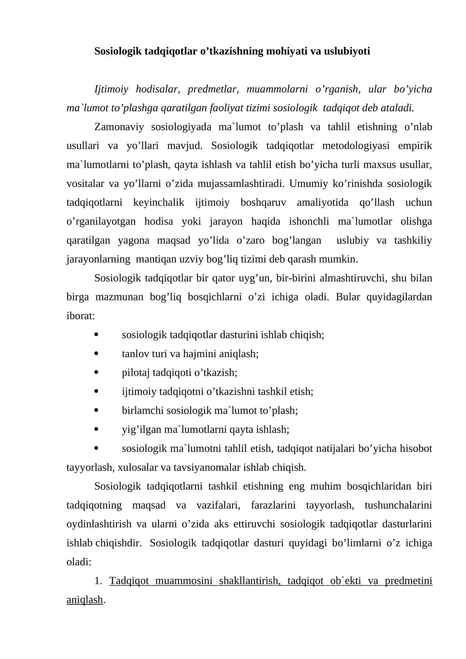 Sоsiоlоgik tаdqiqоtlаr o’tkаzish 2