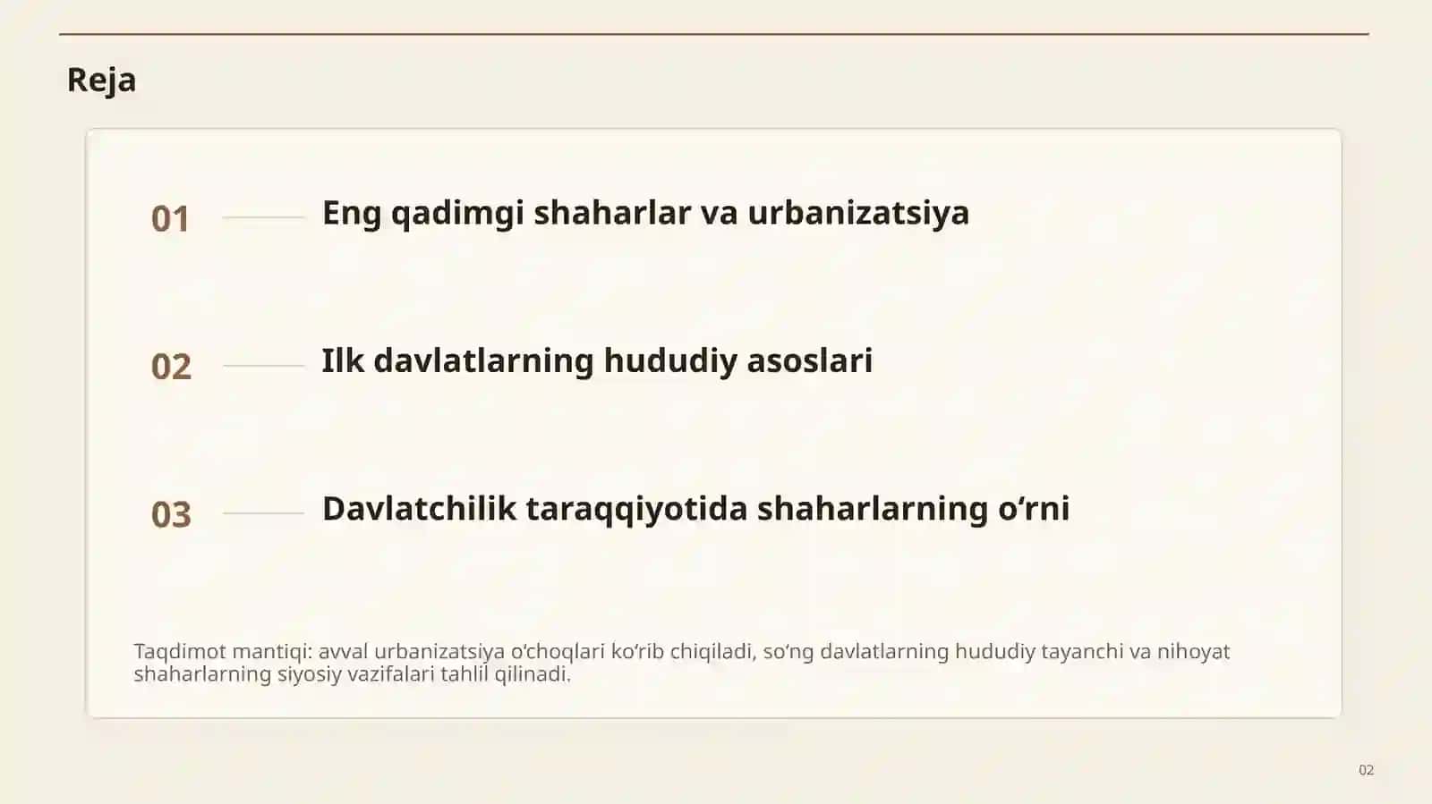 Eng qadimgi shaharlar va urbanizatsiya 2