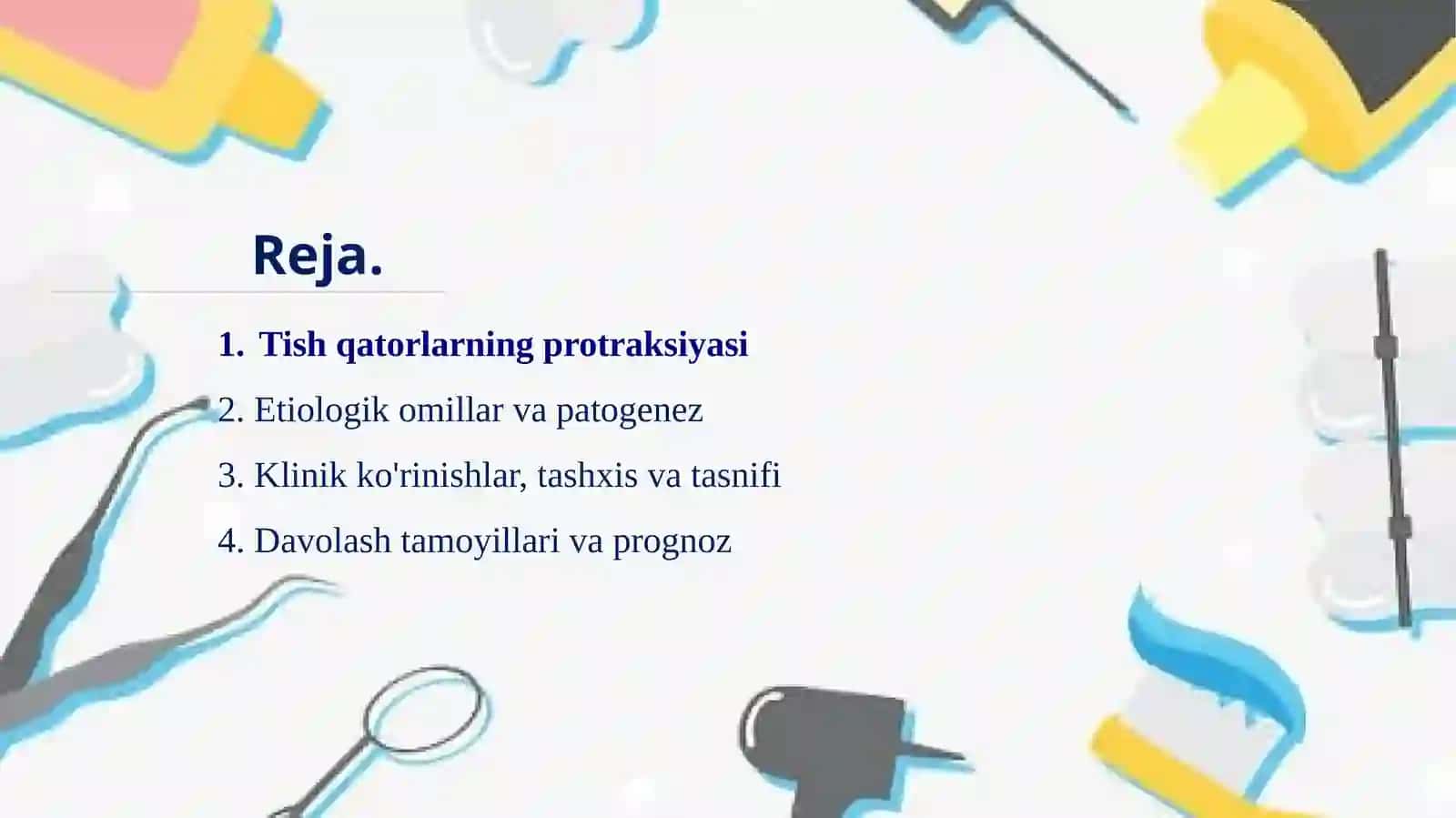 Tish qatorlarning protraksiyasi 2
