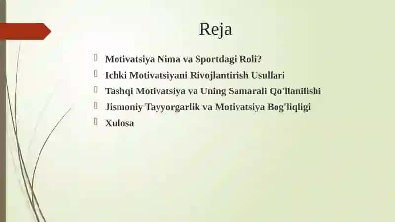 Sportchilarda motivatsiyani shakllantirish usullari 2