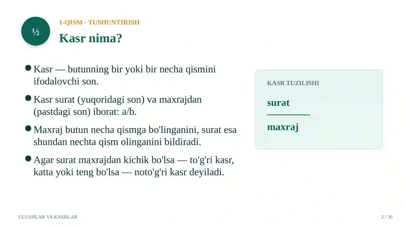 Milliy sertifikat matematika bo'limi bo'yicha tayyorgarlik 2