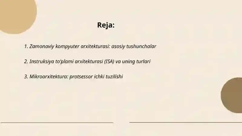 Zamonaviy kompyuterlar va ularning arxitekturasi 2