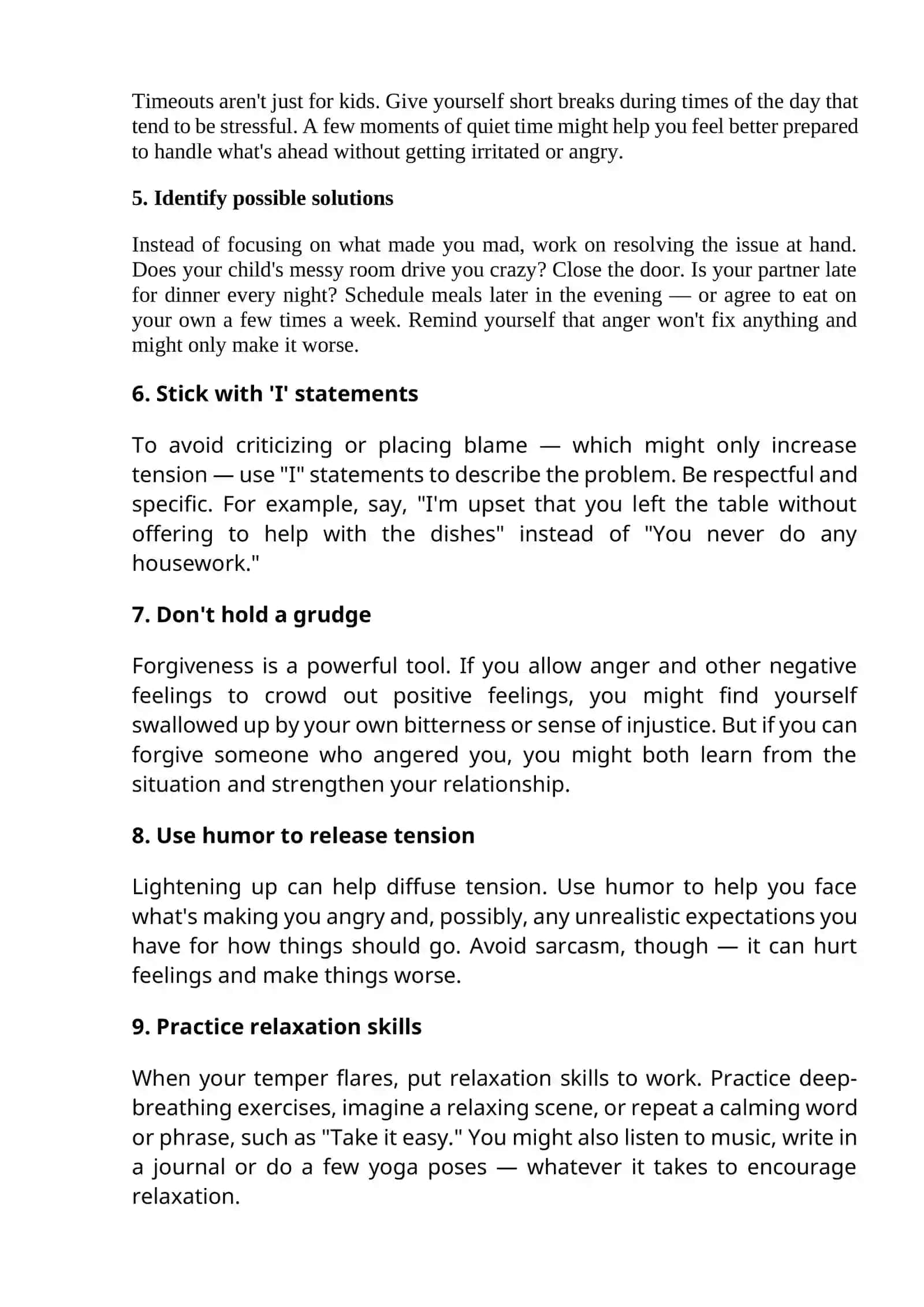 Anger management: 10 tips to tame your temper (G'azabni boshqarisg usullari bilan tanishtirish) 2