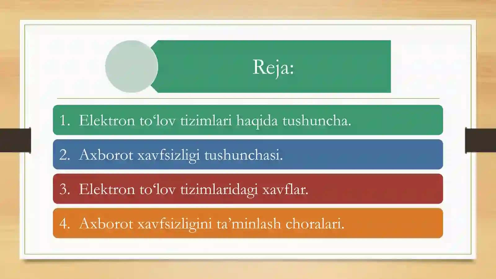 Elektron to‘lov tizimlarida axborot xavfsizligini ta’minlash choralari 2