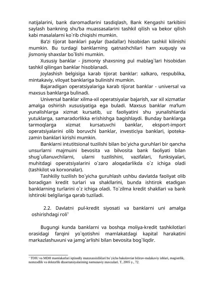 BANK TIZIMI VA BANK TURLARI 2