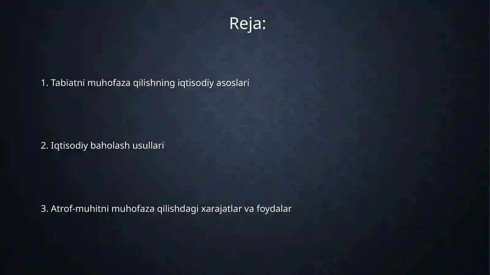 Tabiatni himoyaqilishning iqtisodiy tahlil 2