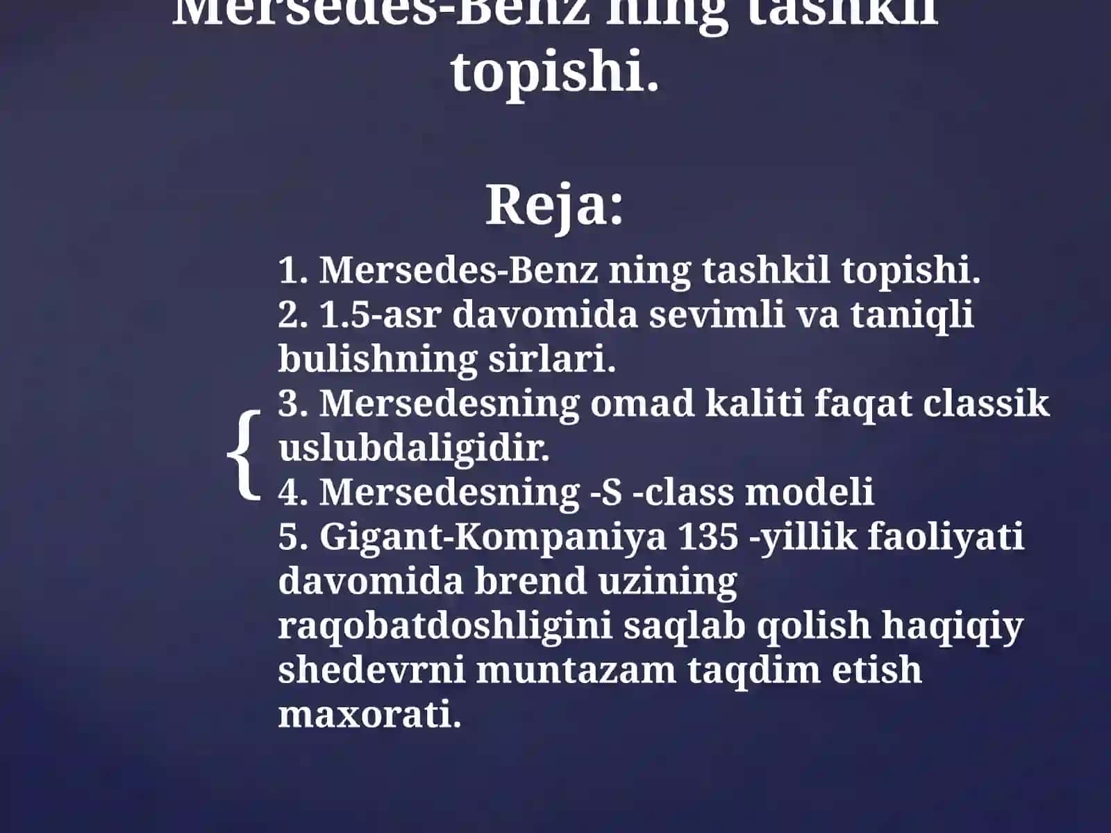 Mersedes-Benzning tashkiltopishi 2