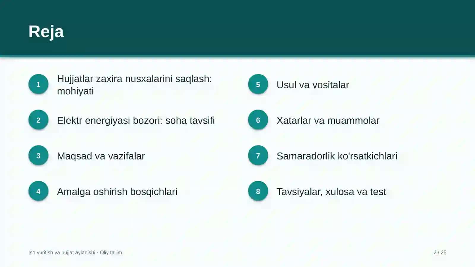 elektr energiyasi bozorida hujjatlar zaxira nusxalarini saqlash 2478 2
