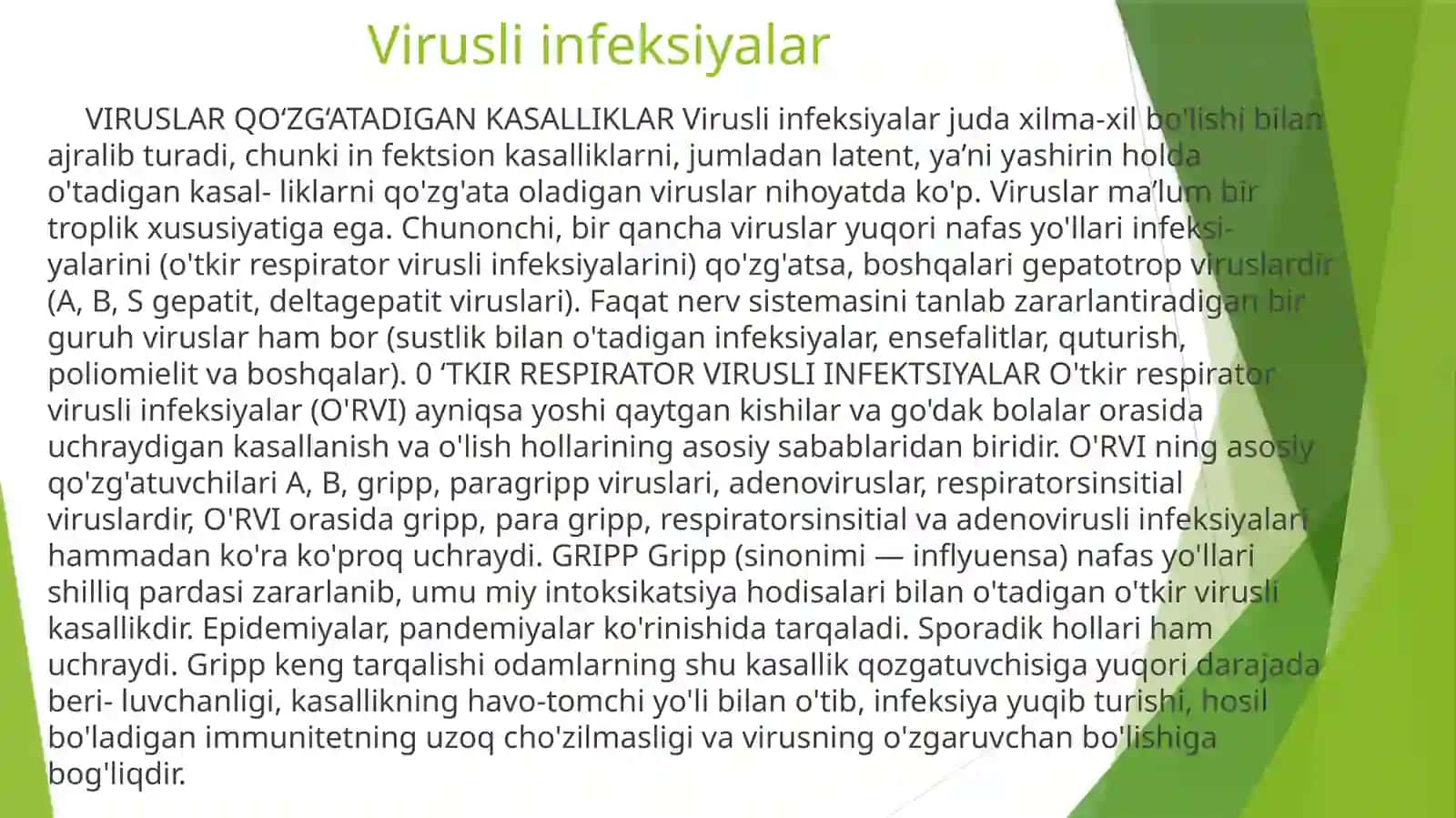 VIRUSLAR QO‘ZG‘ATADIGAN KASALLIKLAR 2