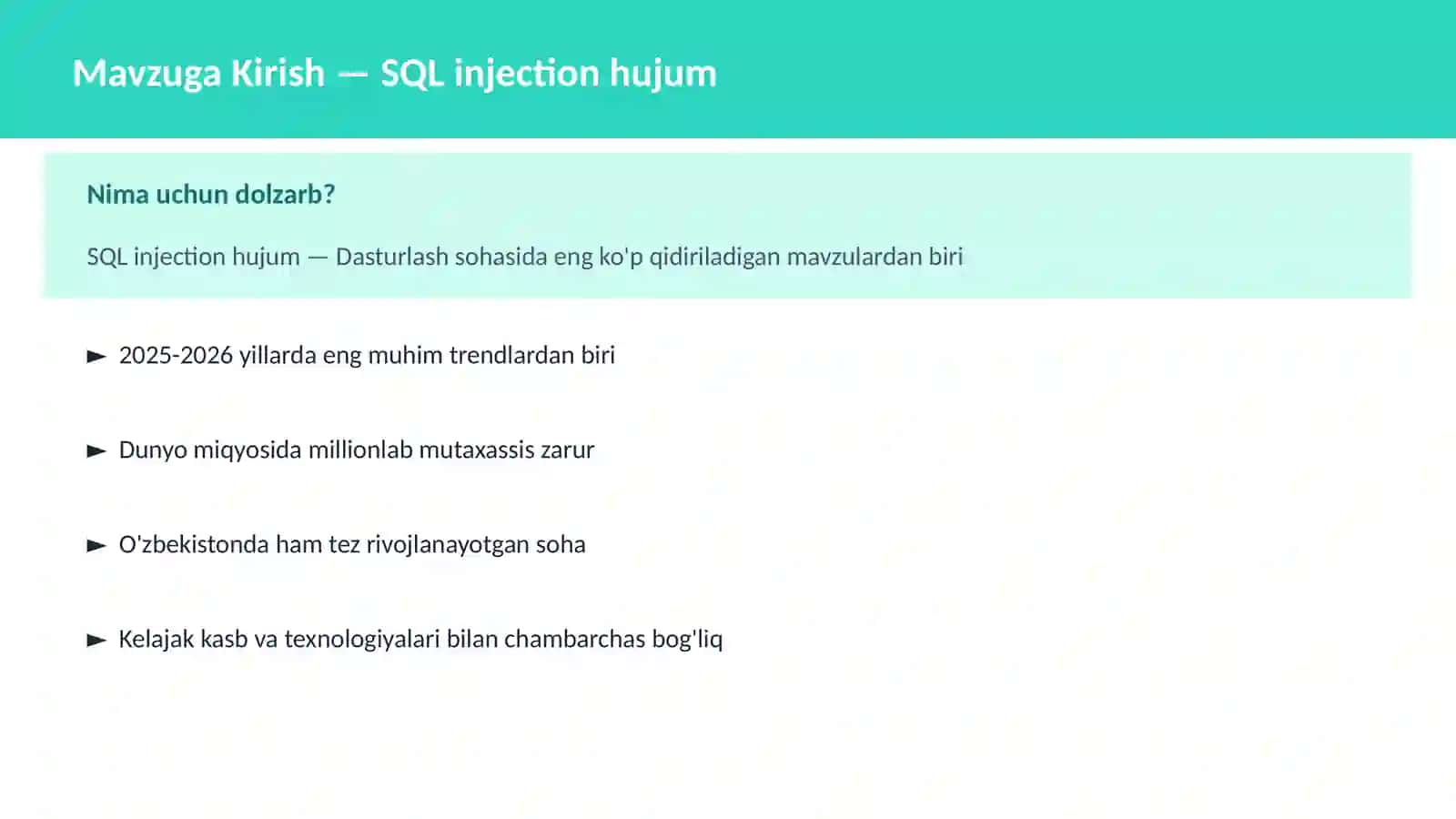 SQL injection hujum 2