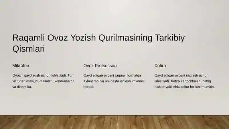 Raqamli Ovoz Yozish Qurilmalari 2