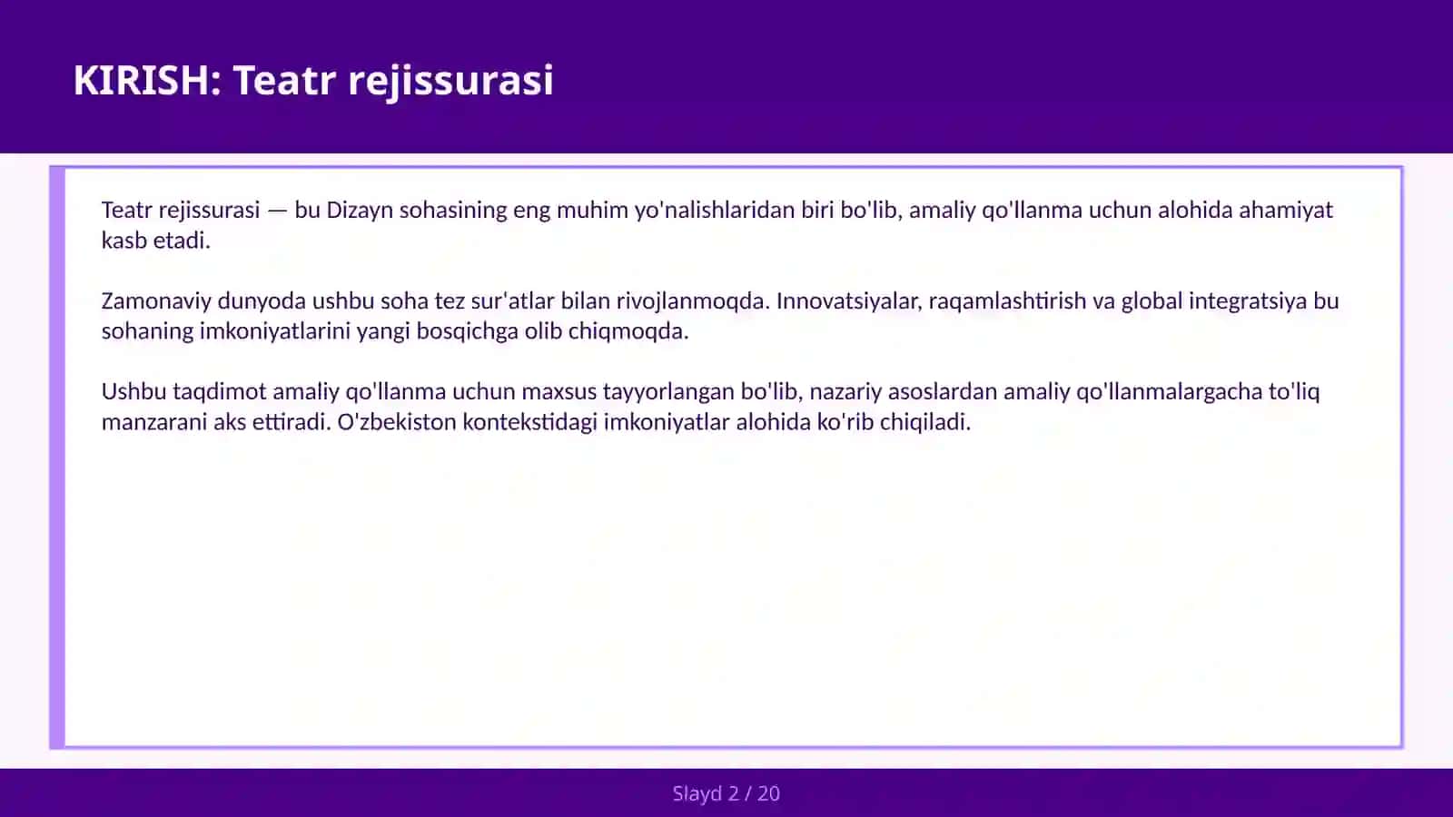 TEATR REJISSURASI 2