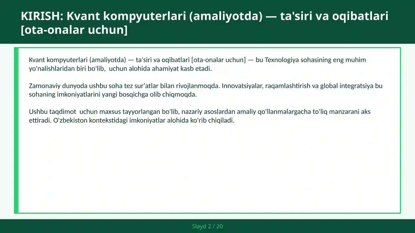 Kvant kompyuterlari (amaliyotda) — ta'siri va oqibatlari [ota-onalar uchun] 2