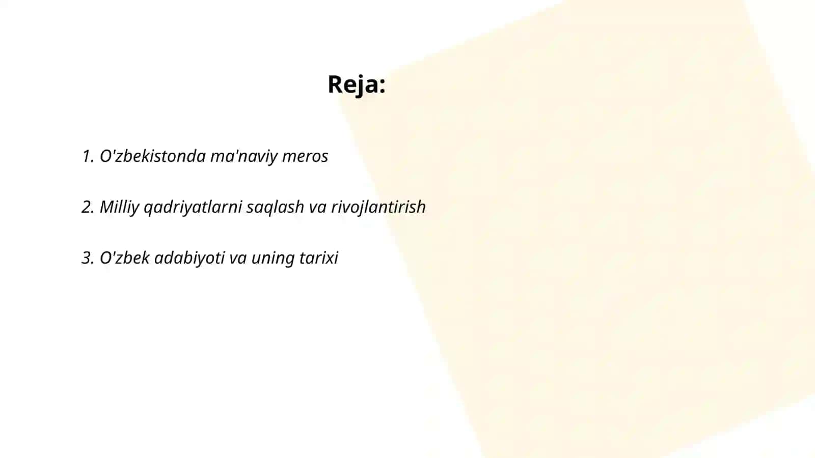 O'zbekistondagi ma'naviy va madaniy taraqqiyot 2