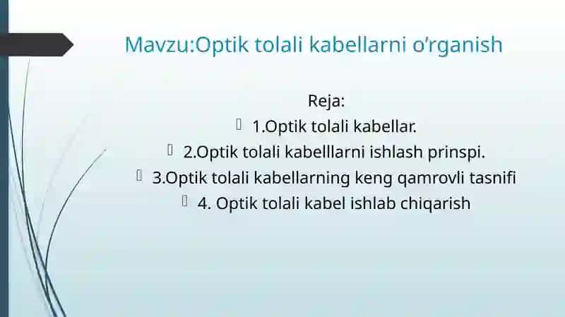 Optiktolalikabellarnio’rganish 2