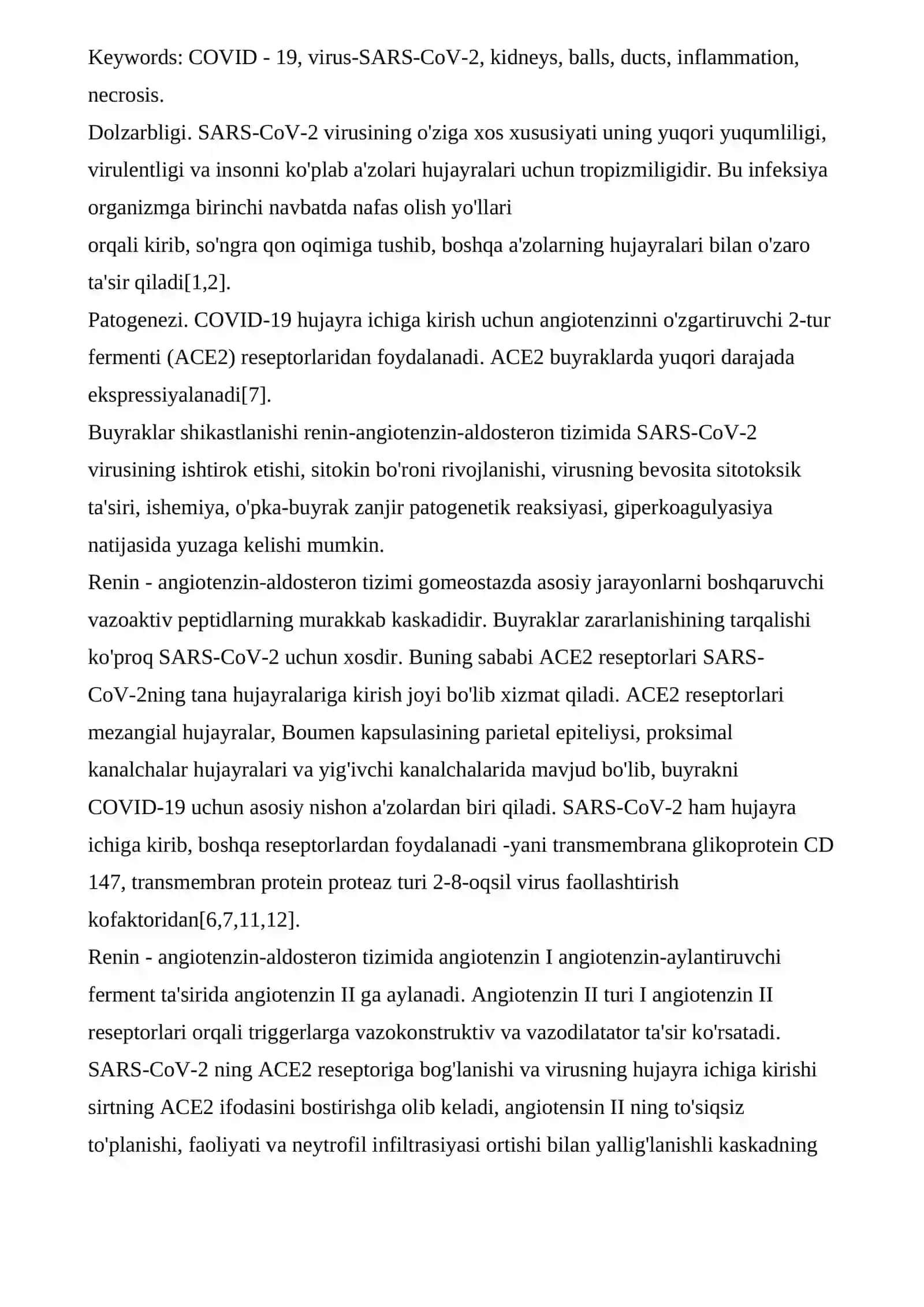 COVID-19 KASALLIGIDA BUYRAKLARDAGI PATOMORFOLOGIK O'ZGARISHLAR 2