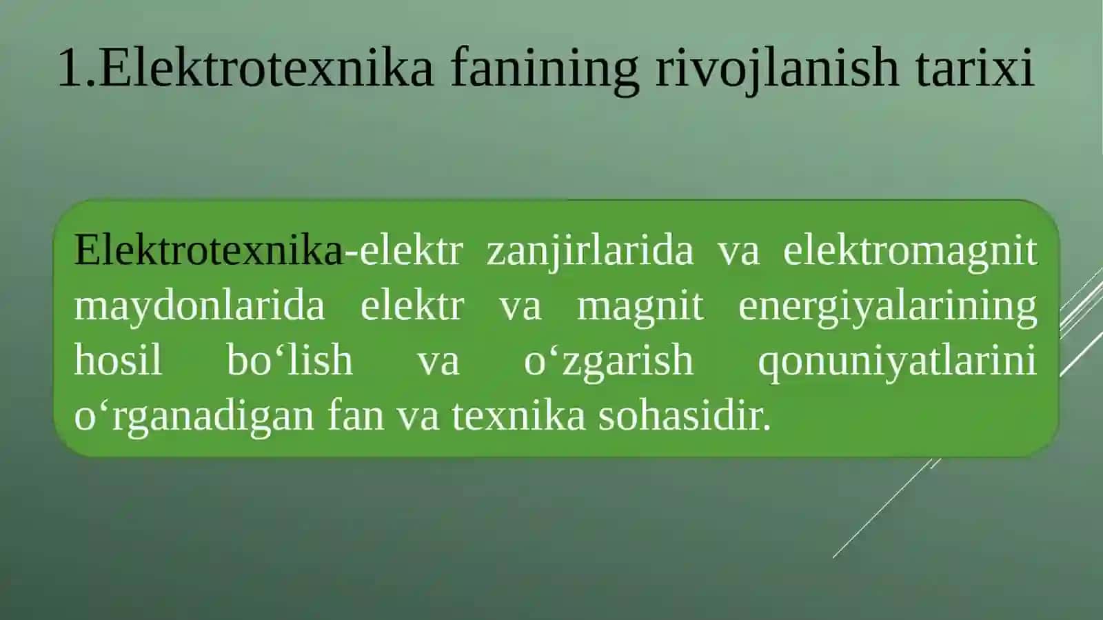 Elektrotexnika va elektronika asoslari fani 2