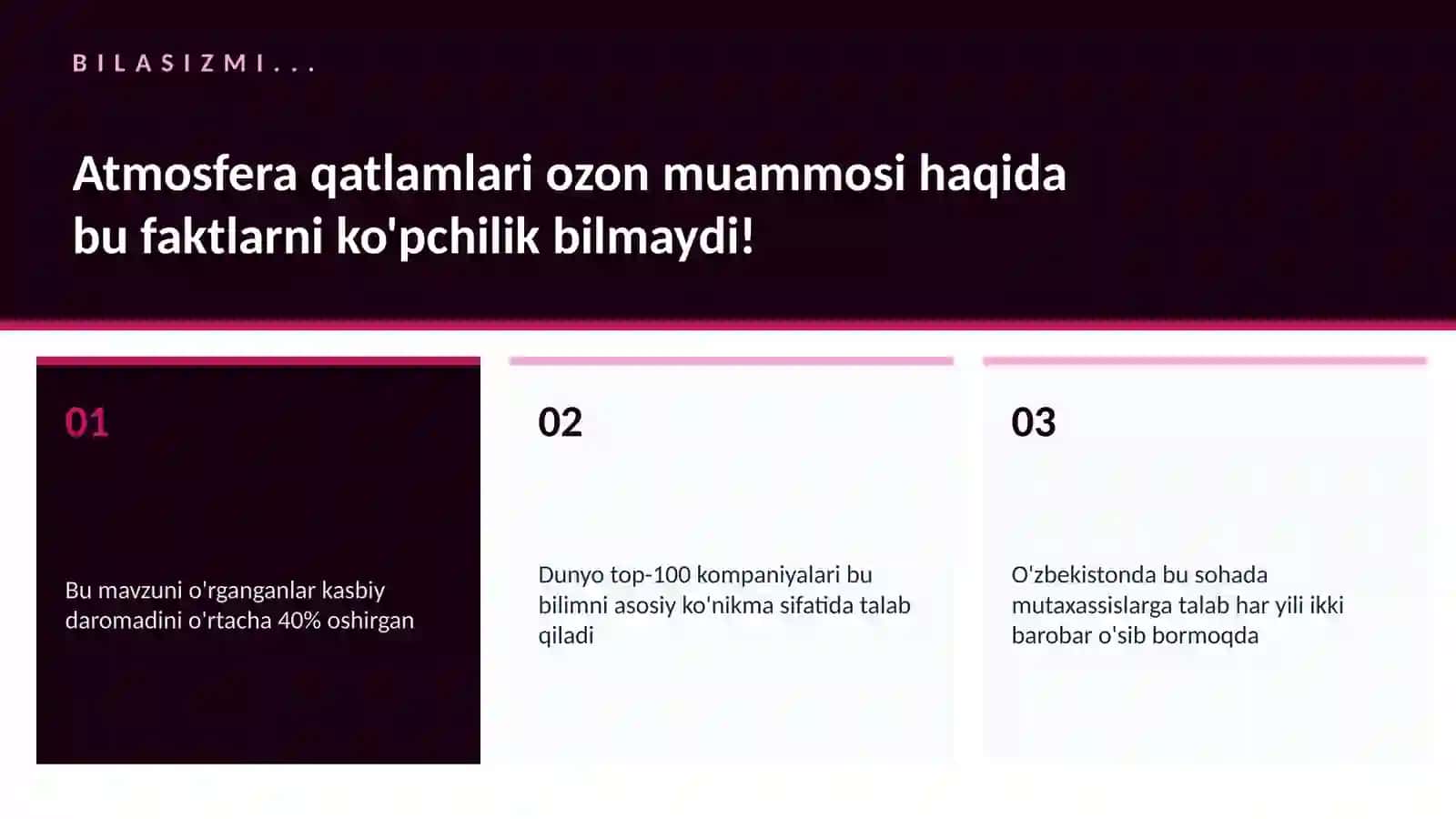 Atmosfera qatlamlari ozon muammosi 2